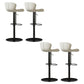 Contemporary Style Adjustable Backrest Counter Stool with Leather Cushion