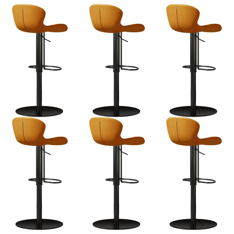Contemporary Style Adjustable Backrest Counter Stool with Leather Cushion