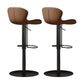 Contemporary Style Adjustable Backrest Counter Stool with Leather Cushion