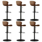 Contemporary Style Adjustable Backrest Counter Stool with Leather Cushion