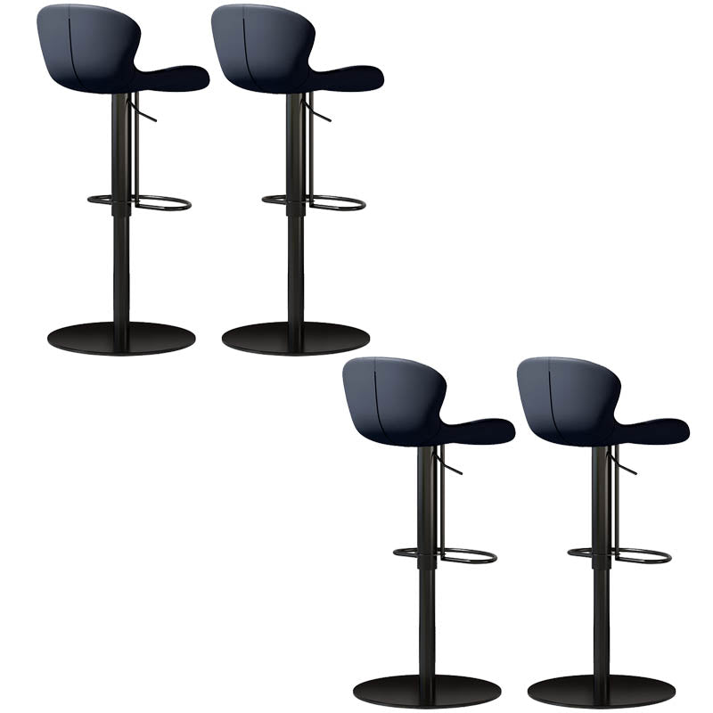 Contemporary Style Adjustable Backrest Counter Stool with Leather Cushion