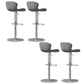 Contemporary Style Adjustable Backrest Counter Stool with Leather Cushion
