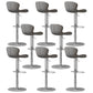Contemporary Style Adjustable Backrest Counter Stool with Leather Cushion