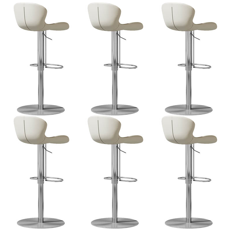 Contemporary Style Adjustable Backrest Counter Stool with Leather Cushion