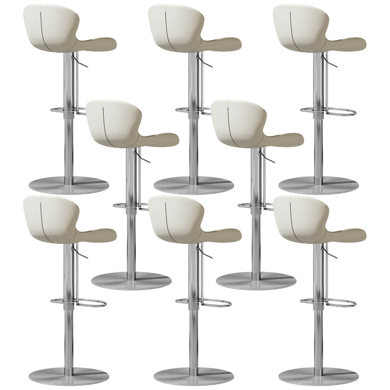 Contemporary Style Adjustable Backrest Counter Stool with Leather Cushion