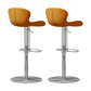 Contemporary Style Adjustable Backrest Counter Stool with Leather Cushion