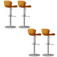 Contemporary Style Adjustable Backrest Counter Stool with Leather Cushion