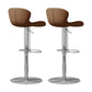 Contemporary Style Adjustable Backrest Counter Stool with Leather Cushion