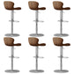 Contemporary Style Adjustable Backrest Counter Stool with Leather Cushion