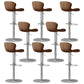 Contemporary Style Adjustable Backrest Counter Stool with Leather Cushion