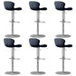 Contemporary Style Adjustable Backrest Counter Stool with Leather Cushion