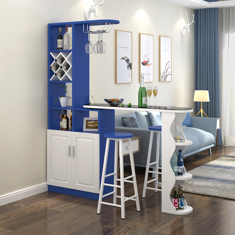 Tabouret de bar contemporain et table de table, bois 3 pièces pour le salon