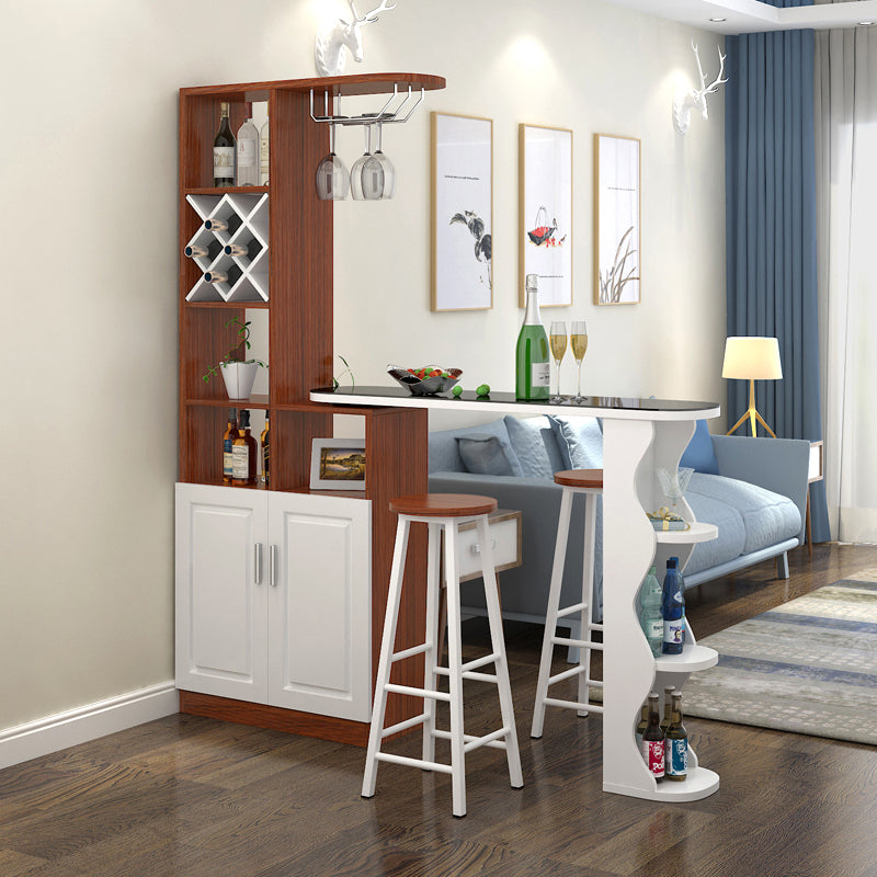 Tabouret de bar contemporain et table de table, bois 3 pièces pour le salon