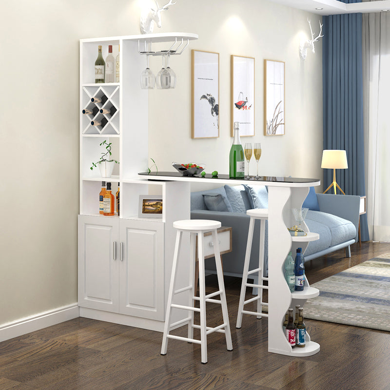 Tabouret de bar contemporain et table de table, bois 3 pièces pour le salon