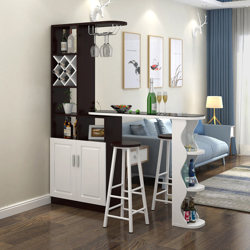 Tabouret de bar contemporain et table de table, bois 3 pièces pour le salon