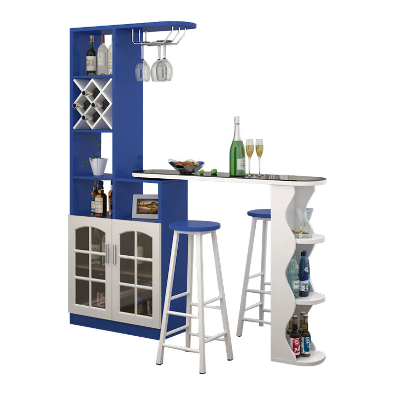 Tabouret de bar contemporain et table de table, bois 3 pièces pour le salon