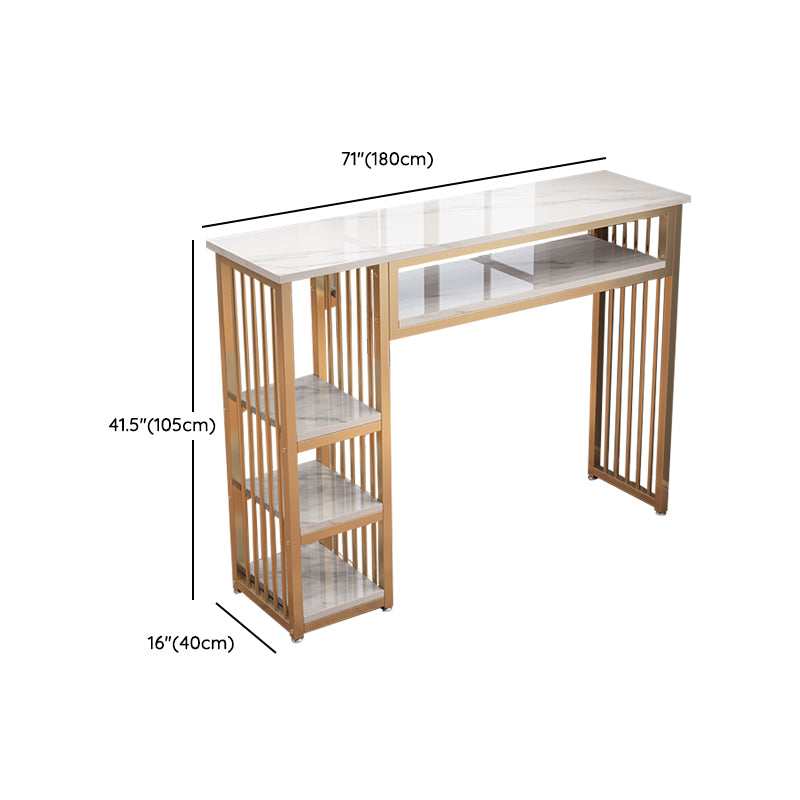 1/3 Glam Metal White and Gold Bar Stool and Table Set for Dining Room Clearhalo 'Bar Furniture' 'furn' 'furn_home_bar_bar_sets' 'Furniture' 'Home Bars & Bar Sets' 'home_bar_bar_sets' 'Kitchen & Dining Furniture' 7660878