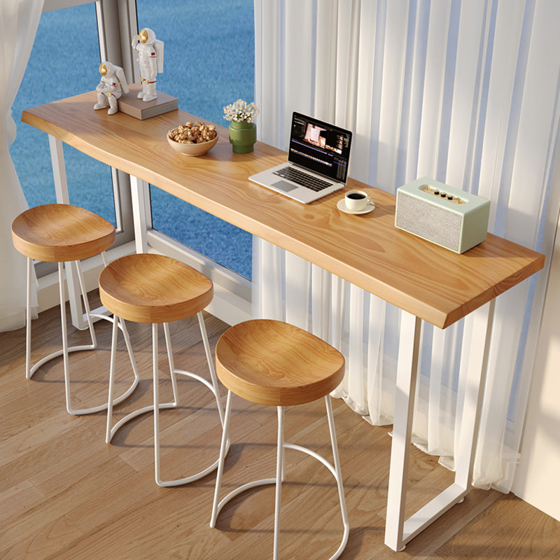 Contemporary Solid Wood Rectangle Bar Wine Table for Living Room Clearhalo 'Bar Furniture' 'Bar Tables' 'bar_tables' 'furn' 'furn_bar_tables' 'Furniture' 'Kitchen & Dining Furniture' 7660943
