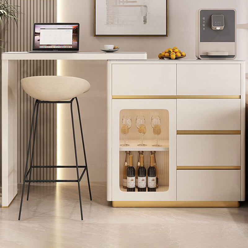 Contemporary Style Rectangle Bar Height Pub Table for Living Room White Without Chairs Clearhalo 'Bar Furniture' 'Bar Tables' 'bar_tables' 'furn' 'furn_bar_tables' 'Furniture' 'Kitchen & Dining Furniture' 7661042