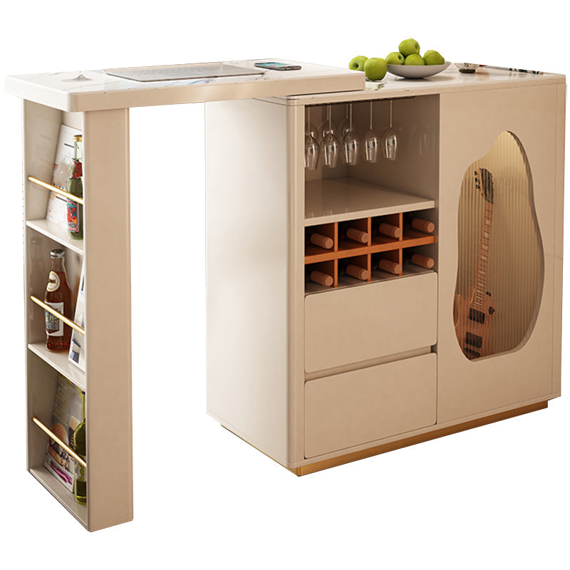 Contemporary Style Rectangle Bar Height Pub Table for Living Room Clearhalo 'Bar Furniture' 'Bar Tables' 'bar_tables' 'furn' 'furn_bar_tables' 'Furniture' 'Kitchen & Dining Furniture' 7661053