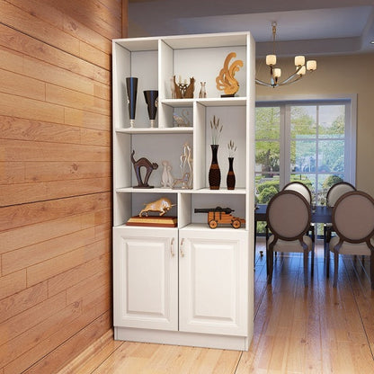 Wit gefabriceerde houten keukenwijnhouder met opbergkast