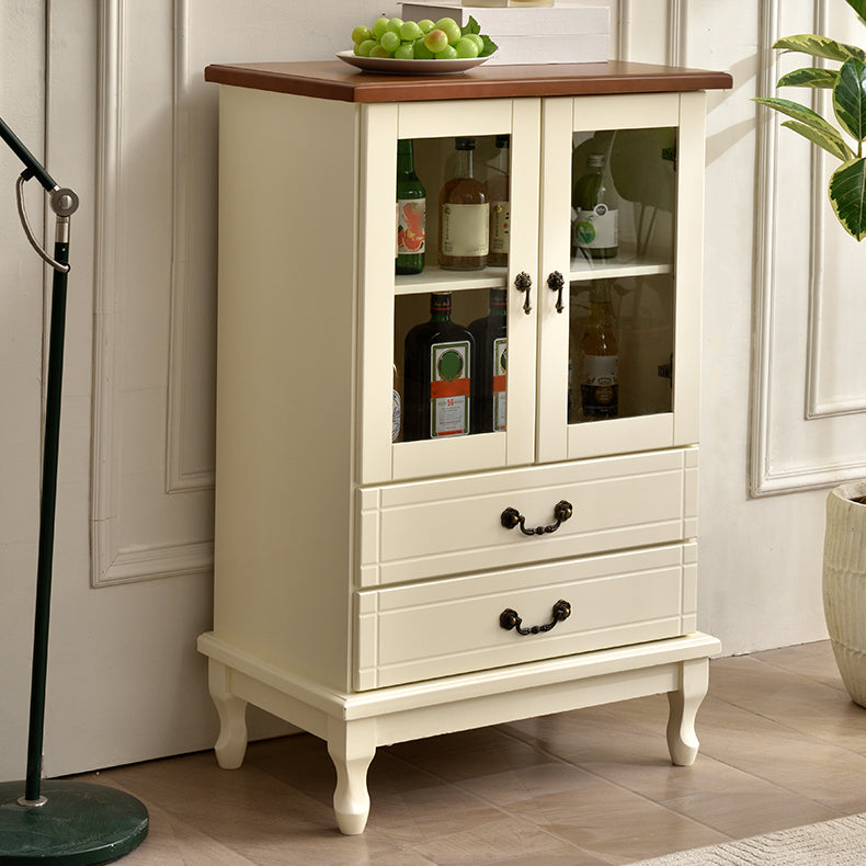 Matte Finish Wooden Floor Wine Holder with Storage for Dining Room 26"L x 16"W x 40"H Coffee White Clearhalo 'furn' 'furn_wine_racks' 'Furniture' 'Kitchen & Dining Furniture' 'Wine Racks' 'wine_racks' 7662101