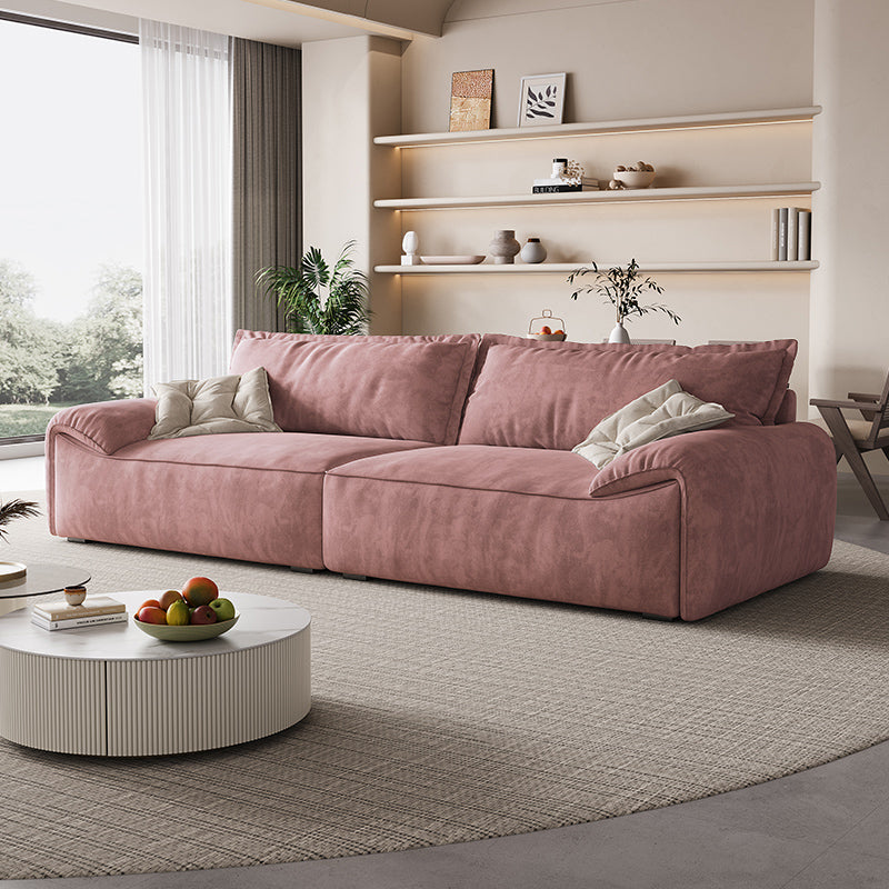 Contemporary Solid Color Pillow Top Arm Sofa For Living Room