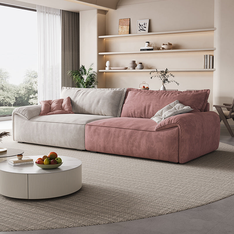 Contemporary Solid Color Pillow Top Arm Sofa For Living Room