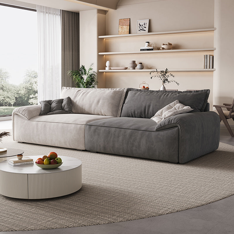 Contemporary Solid Color Pillow Top Arm Sofa For Living Room