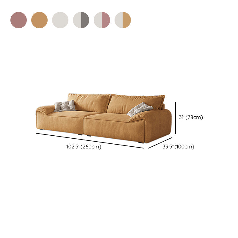 Contemporary Solid Color Pillow Top Arm Sofa For Living Room