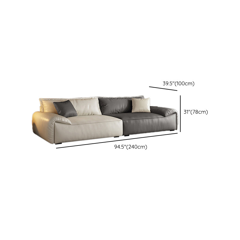 Contemporary Solid Color Pillow Top Arm Sofa For Living Room