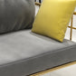 Zeitgenössischer Metallrahmen Samt quadratische Armsofa für Wohnzimmer
