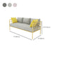 Zeitgenössischer Metallrahmen Samt quadratische Armsofa für Wohnzimmer