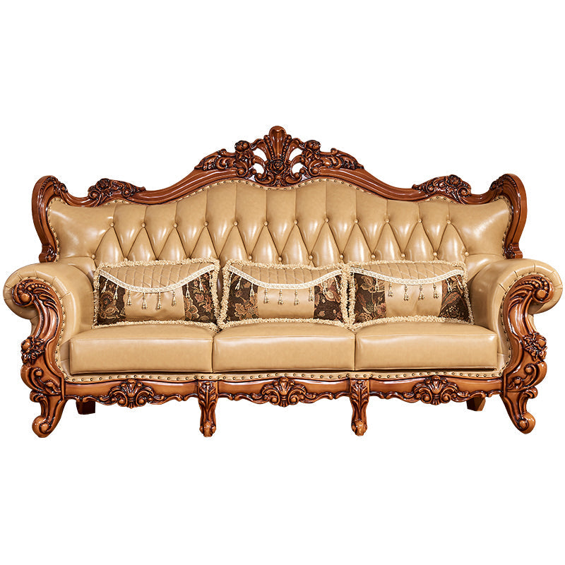 Mid secolo moderno vera pelle vera in pelle trapuntata di divano arrotolato per soggiorno