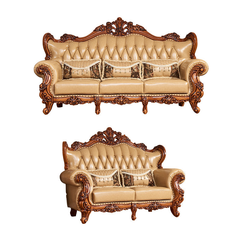 Mid secolo moderno vera pelle vera in pelle trapuntata di divano arrotolato per soggiorno