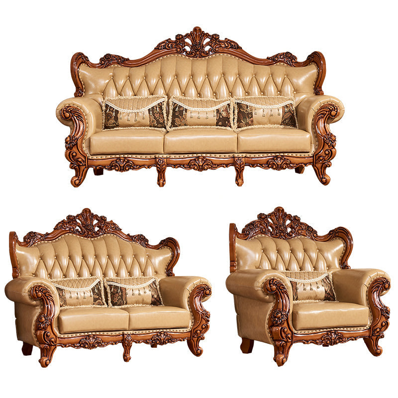 Mid secolo moderno vera pelle vera in pelle trapuntata di divano arrotolato per soggiorno