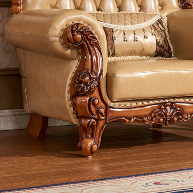 Mid secolo moderno vera pelle vera in pelle trapuntata di divano arrotolato per soggiorno