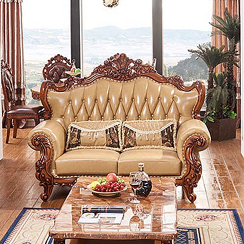 Mid secolo moderno vera pelle vera in pelle trapuntata di divano arrotolato per soggiorno