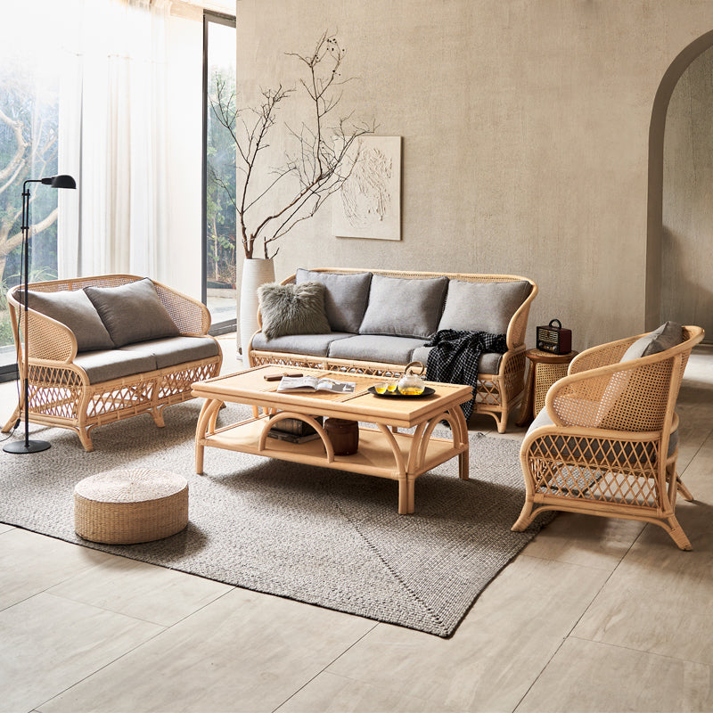 Cadre en bois scandinave canapé de mélange en coton en gris pour le salon