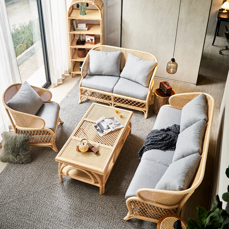 Cadre en bois scandinave canapé de mélange en coton en gris pour le salon