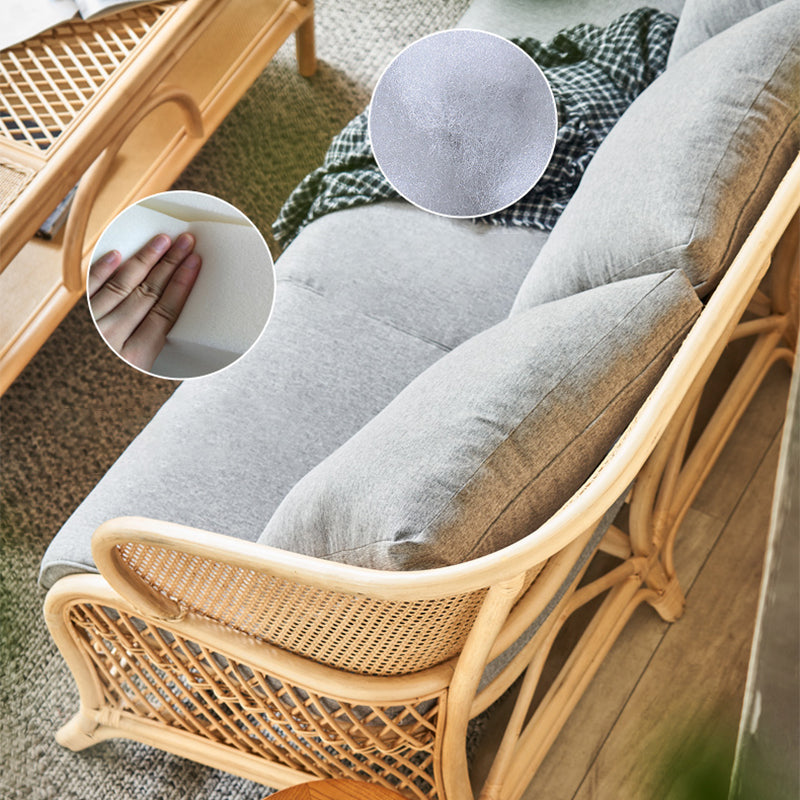 Cadre en bois scandinave canapé de mélange en coton en gris pour le salon