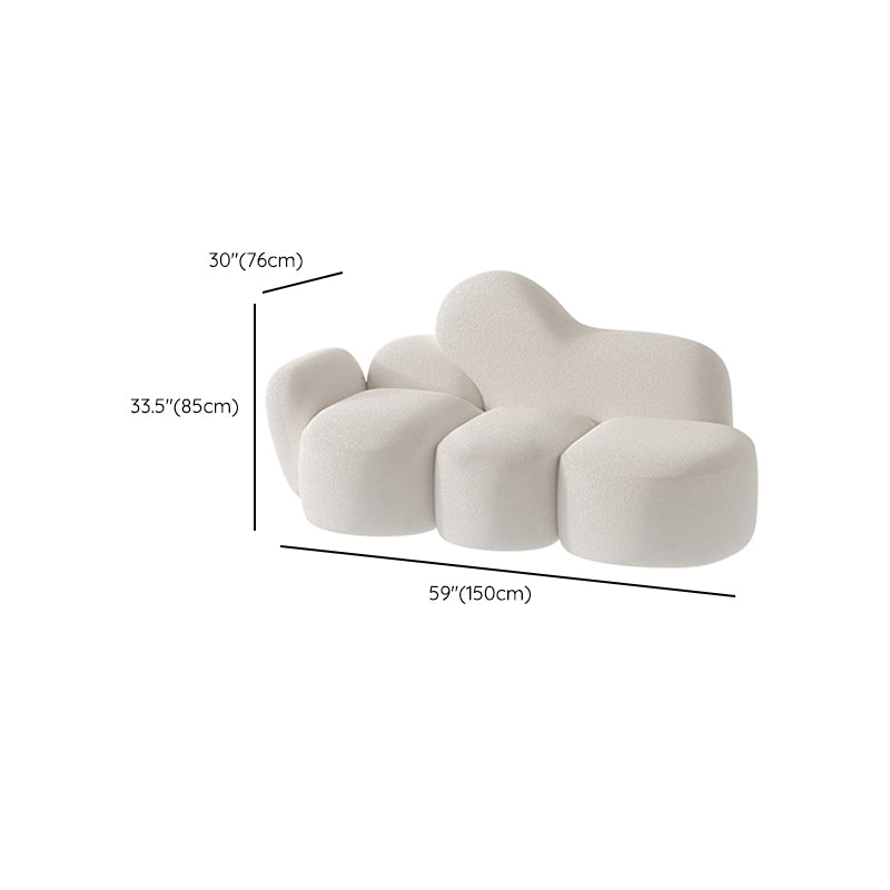 Skandinavischer 29,92 "breites Wollholz -Rahmensofa in Weiß für Wohnzimmer