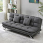 Contemporary Faux Leather Biscuit Back Armless Sofa For Living Room
