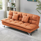 Contemporary Faux Leather Biscuit Back Armless Sofa For Living Room