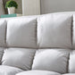 Contemporary Faux Leather Biscuit Back Armless Sofa For Living Room