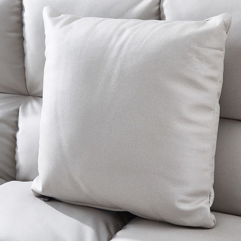 Contemporary Faux Leather Biscuit Back Armless Sofa For Living Room