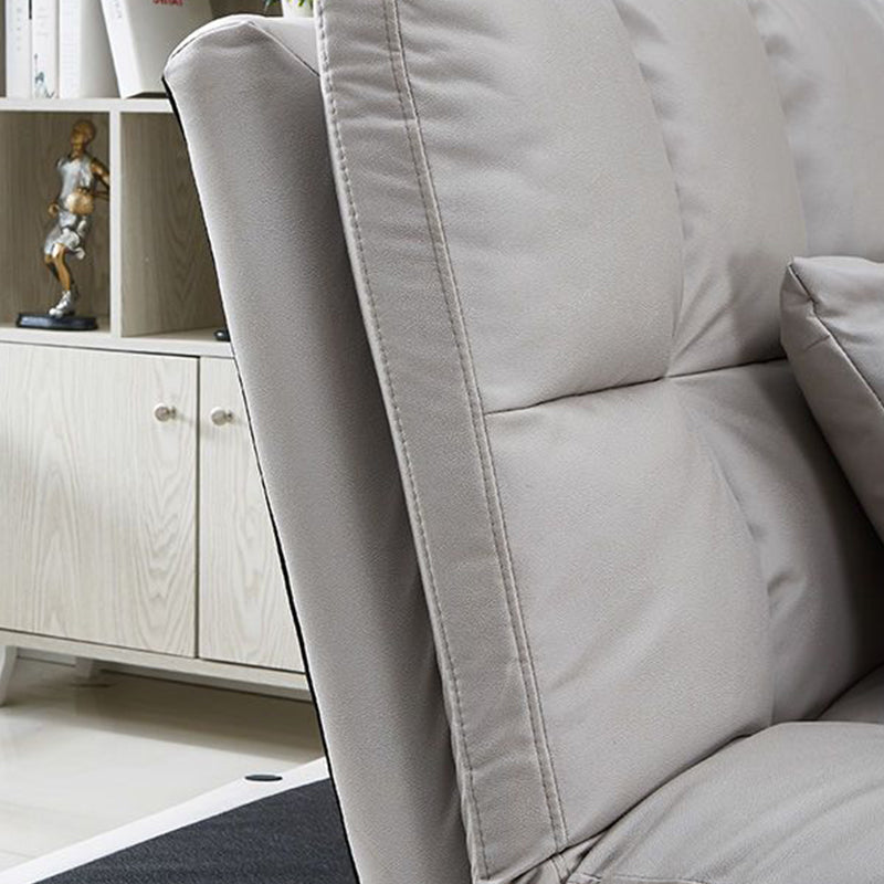 Contemporary Faux Leather Biscuit Back Armless Sofa For Living Room