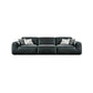 Contemporary Genuine Leather Square Arm Sofa For Living Room