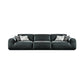 Contemporary Genuine Leather Square Arm Sofa For Living Room