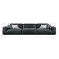 Contemporary Genuine Leather Square Arm Sofa For Living Room